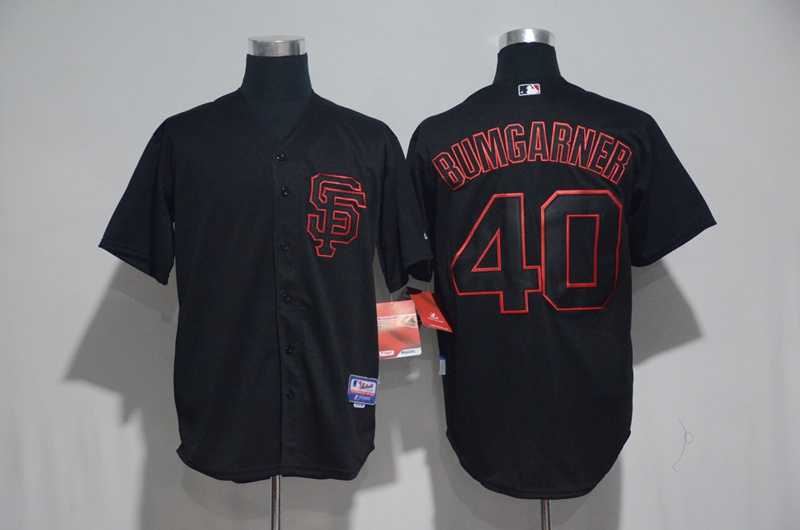 2017 MLB San Francisco Giants #40 Bumgarner Black Classic Jerseys
